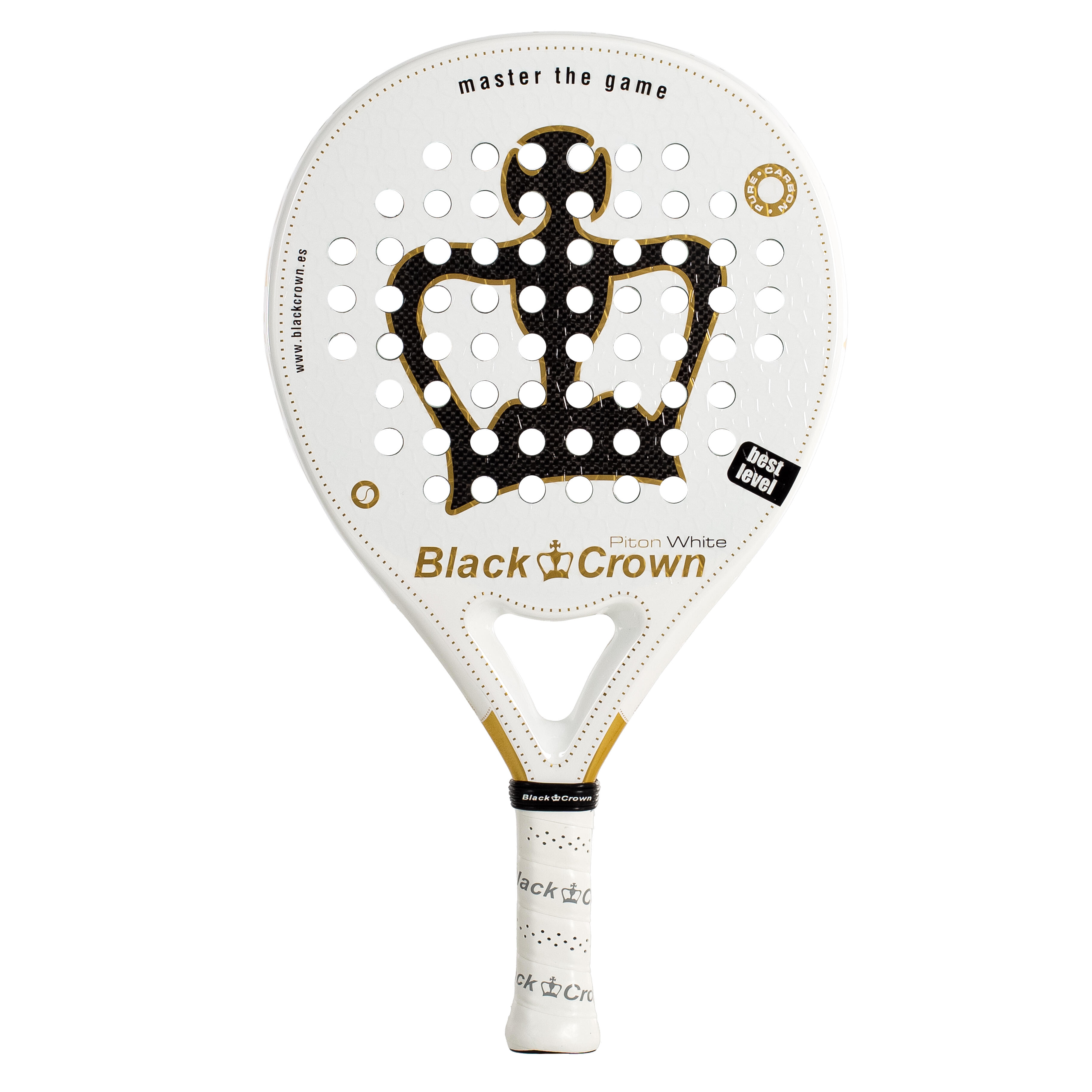 Black Crown - Black Crown Piton White | Raquette Padel Ronde 3k Carbone 355g Avancé - Raquette De Padel - Noir - No Size - Decathlon