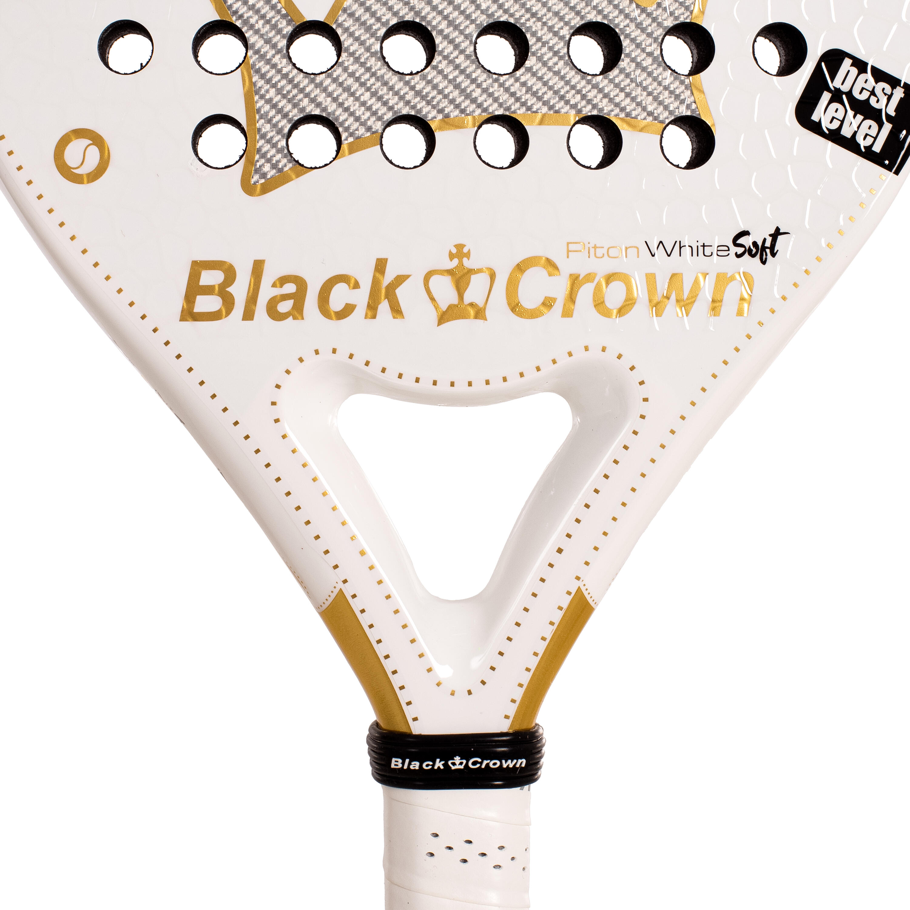 Black Crown Piton White Soft | Raquete Padel Redonda 3K Alumínio 355g Pro 6/7