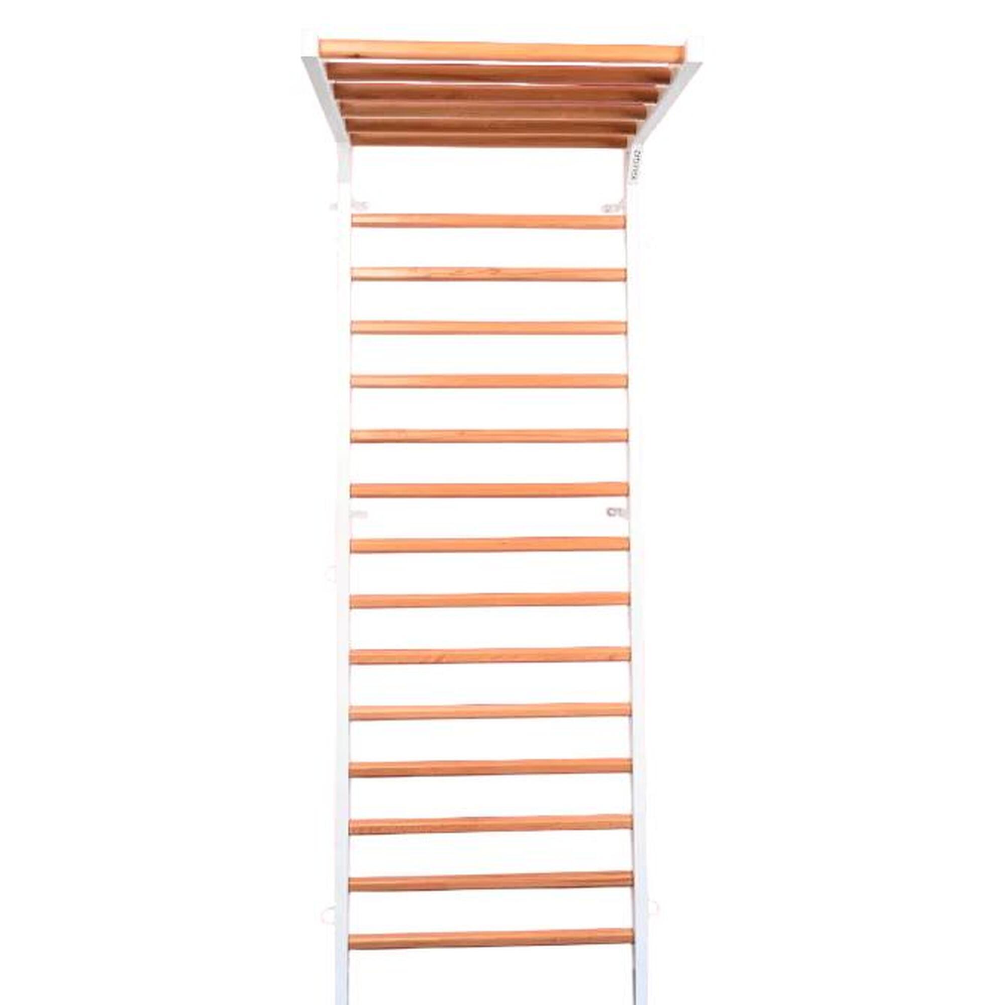 Spalier pentru Gimnastica Metal - Lemn, lăcuit, 17 bare din fag, 240X90 CM, 277