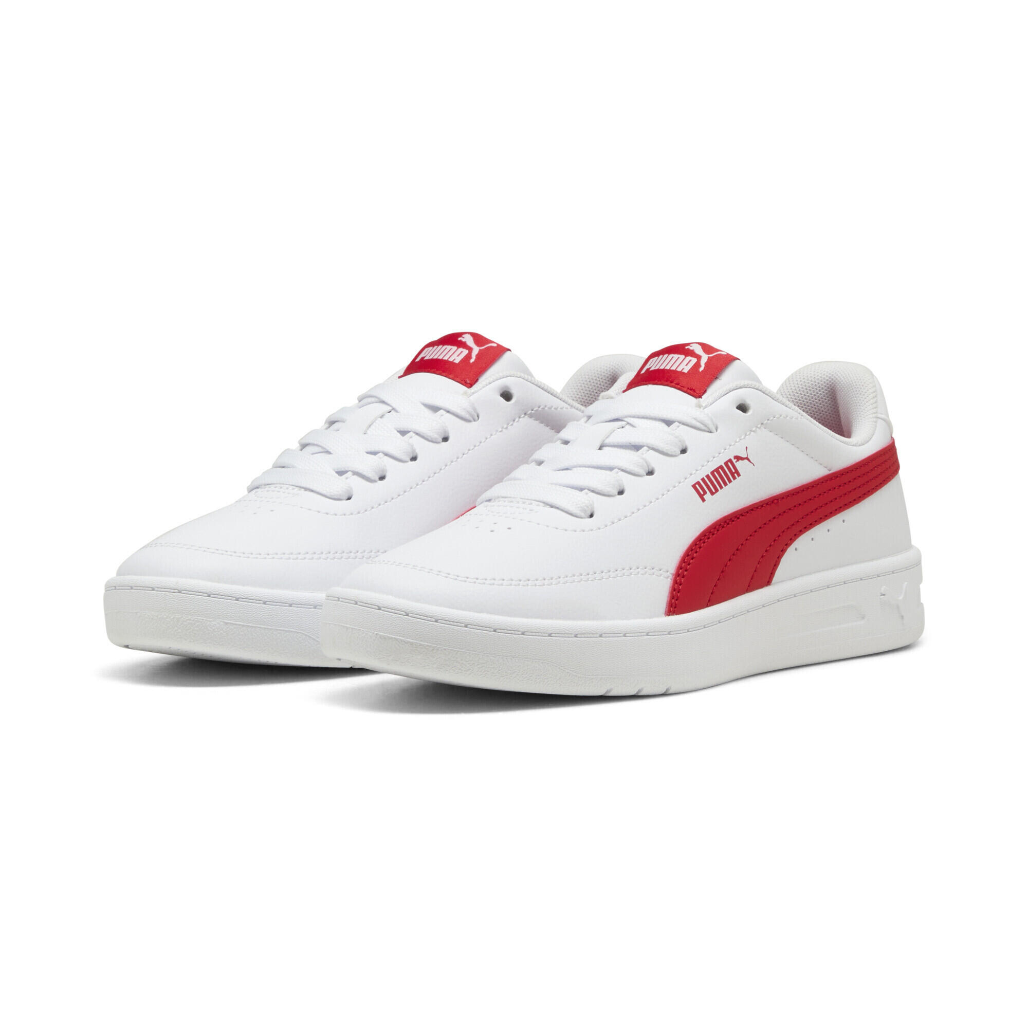 Puma - Sneakers Court Classic Clean Enfant Et Adolescent Puma - Baskets - Blanc|rouge - Decathlon