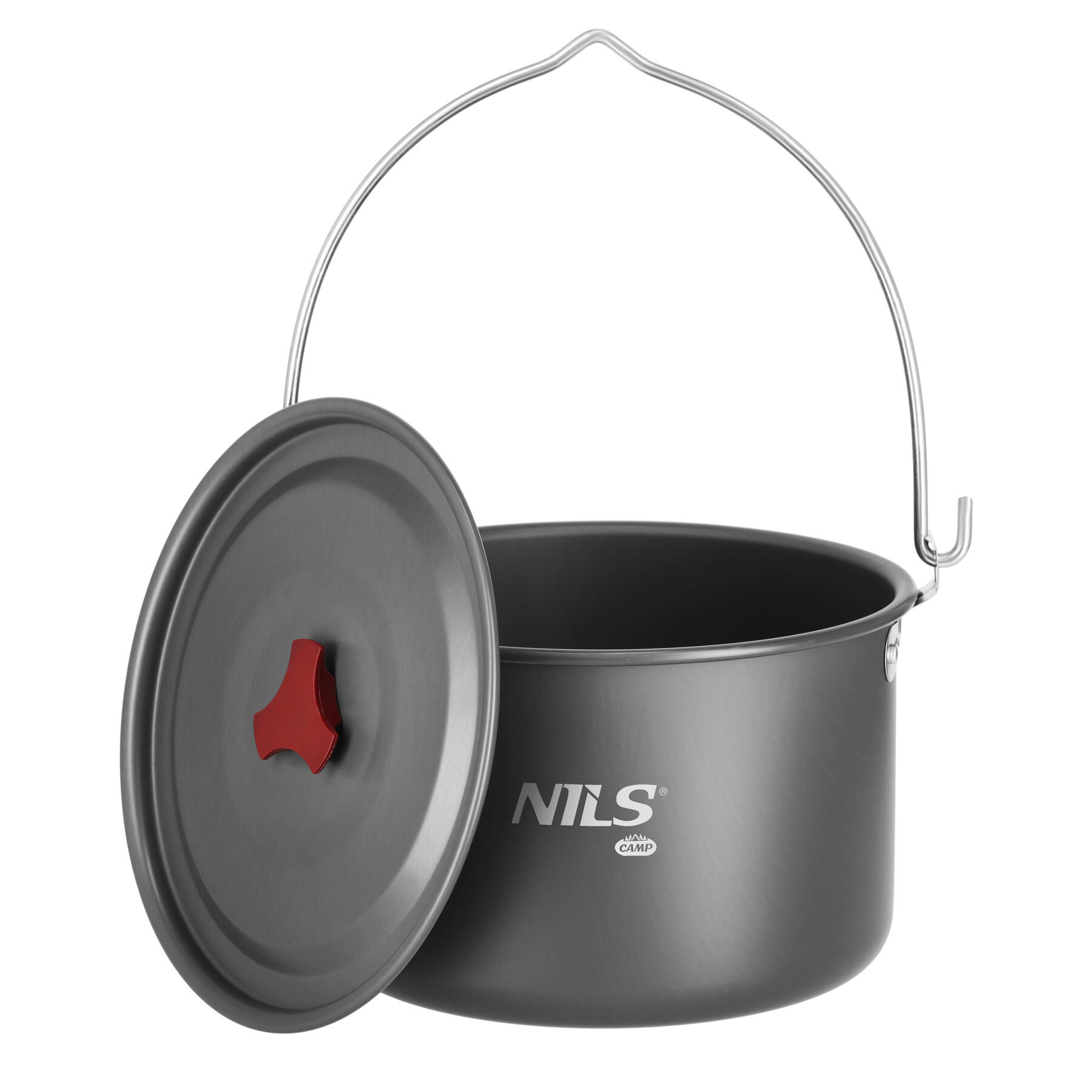 Nils Camp - Casserole De Camping Avec Couvercle 4 L Nc17117 Nils Camp - Faitout - Gris|rouge - 4 L - Decathlon