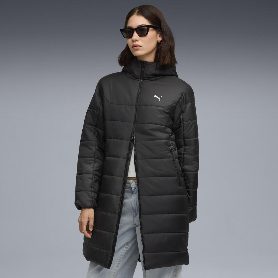 Damska wyściełana parka Essentials z kapturem PUMA Black