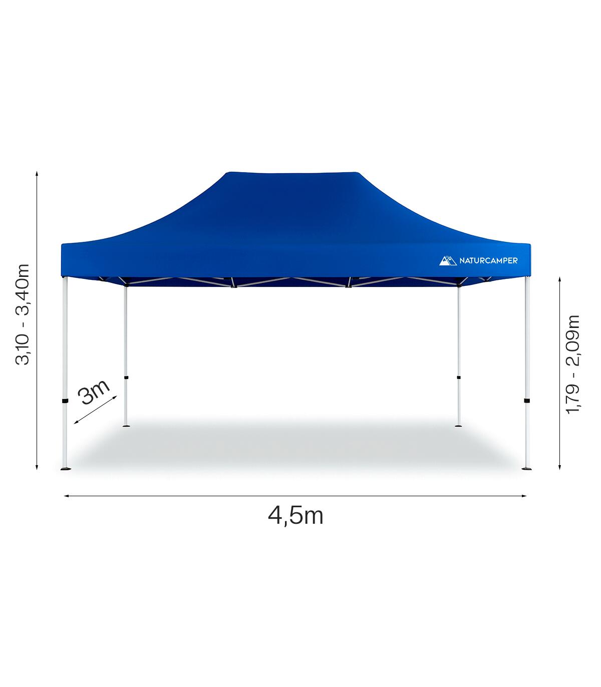Tenda Dobrável 3x4,5m Impermeável Gazebo Jardim Eventos e Feiras Azul 3/7