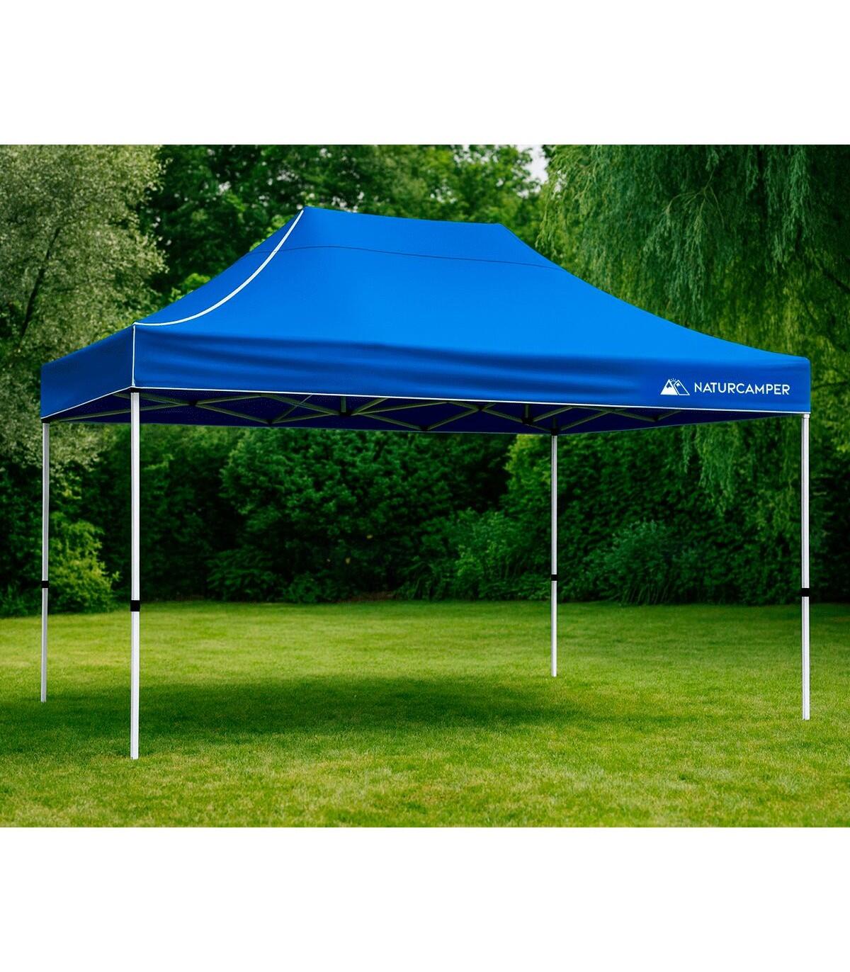 Tenda Dobrável 3x4,5m Impermeável Gazebo Jardim Eventos e Feiras Azul 2/7