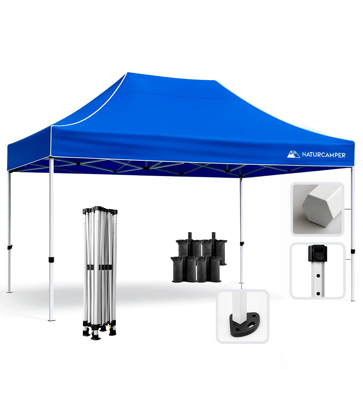 Tenda dobrável 3x4,5m garden azul para jardim, terraço ou eventos