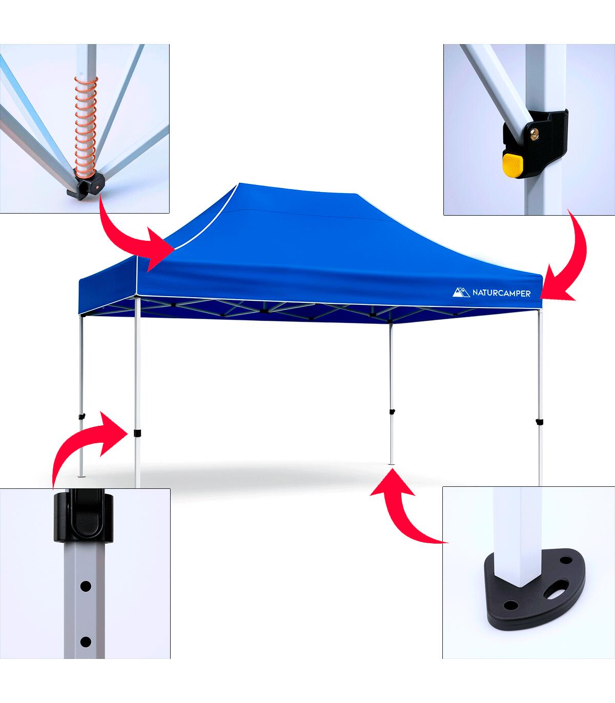 Tenda Dobrável 3x4,5m Impermeável Gazebo Jardim Eventos e Feiras Azul 6/7