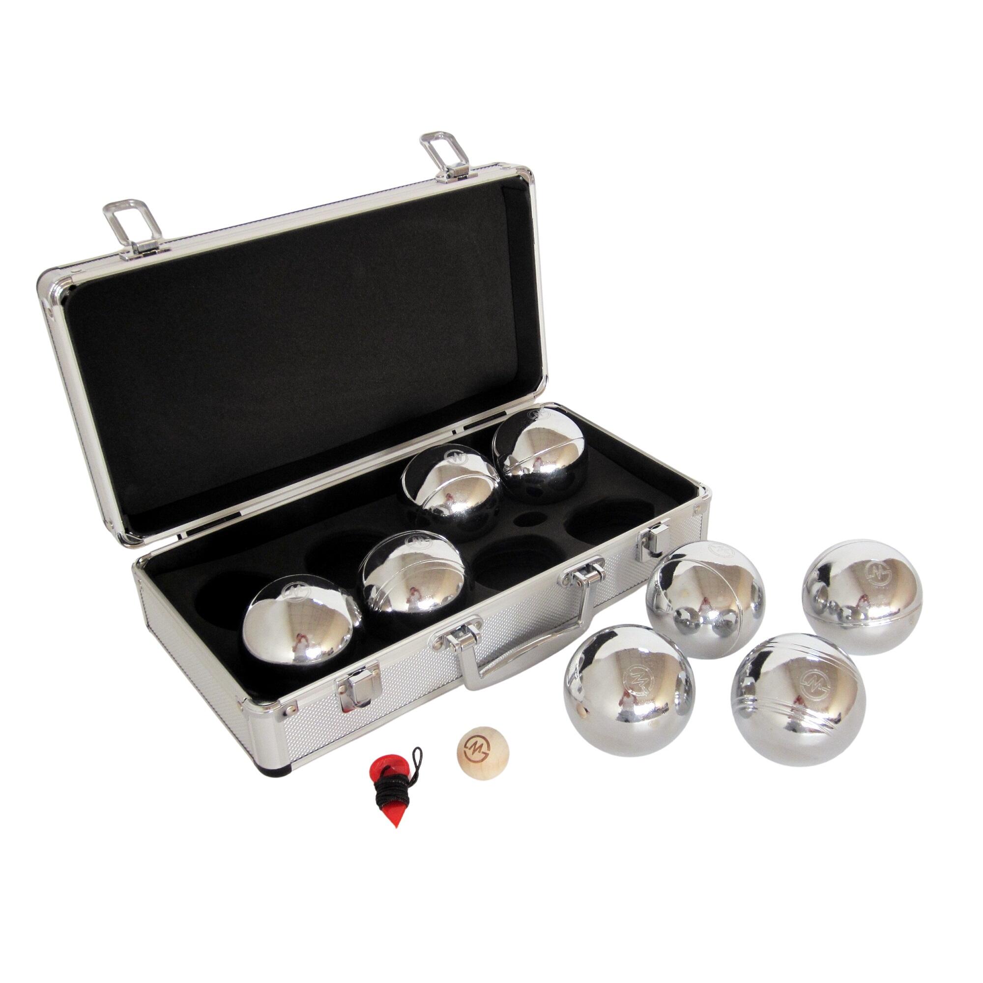 Pétanque sada MASTER 8 chromovaných koulí F.I.P.J.P. v hliníkovém kufru 2/6