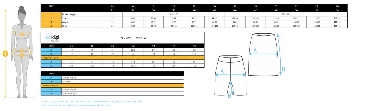 Gonna outdoor da donna con shorts interni Kilpi NINA-W 5/5