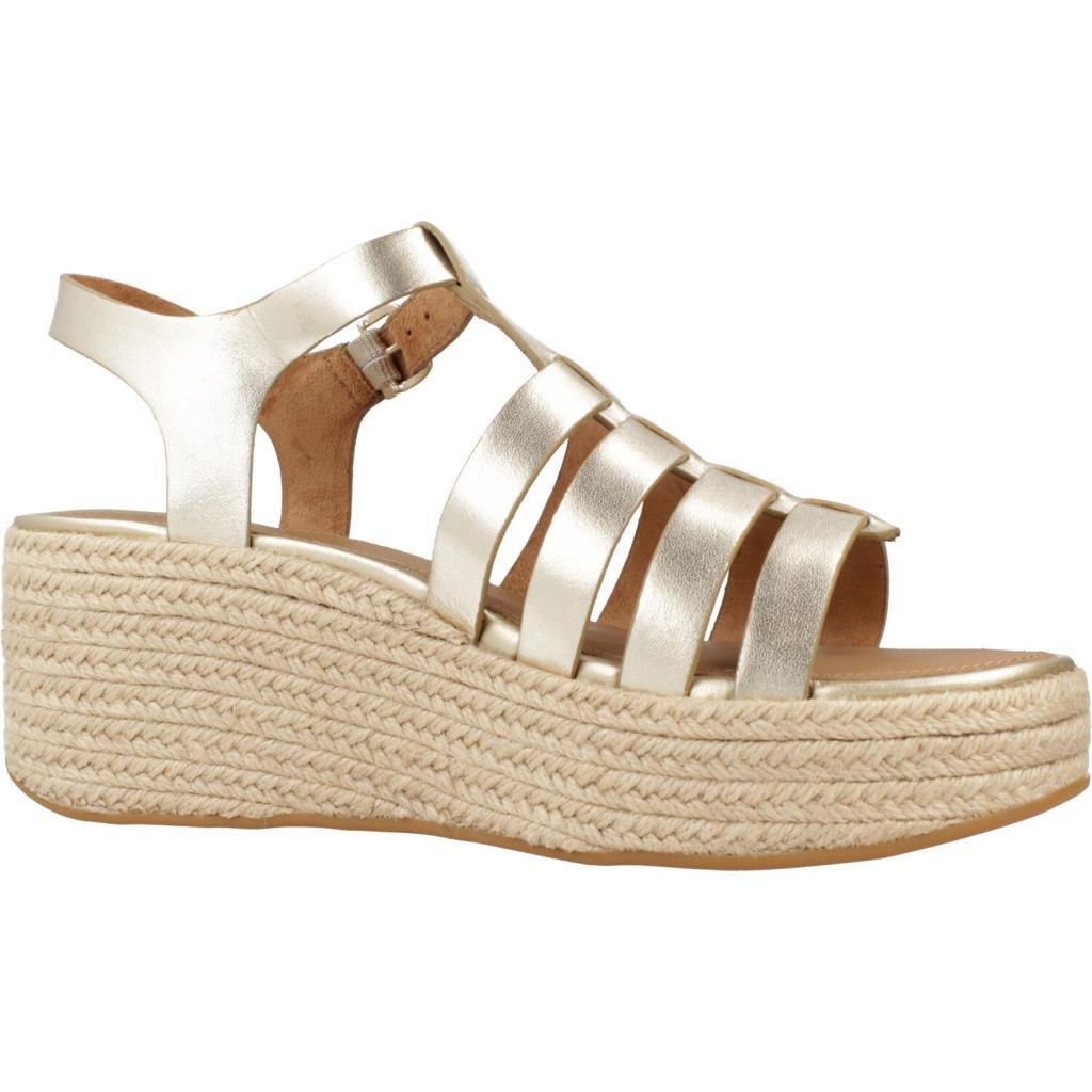 FITFLOP FitFlop Platfforms Espadr. Leather Fisherman Wedge Sandals  PLATINO 36 5/7