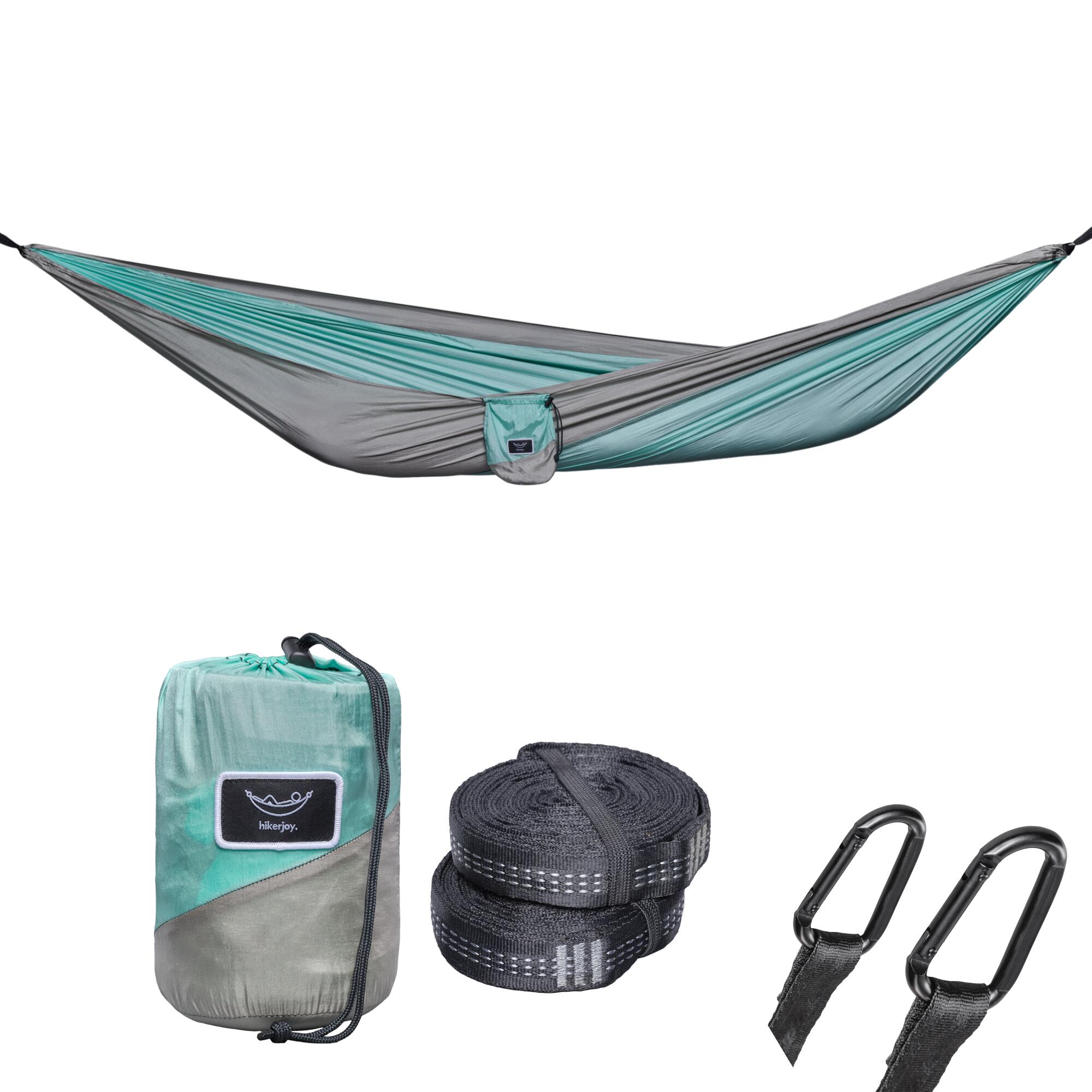 Hamac hikerjoy, usor, portabil, 270x140 cm, doua chingi si 2 carabine incluse