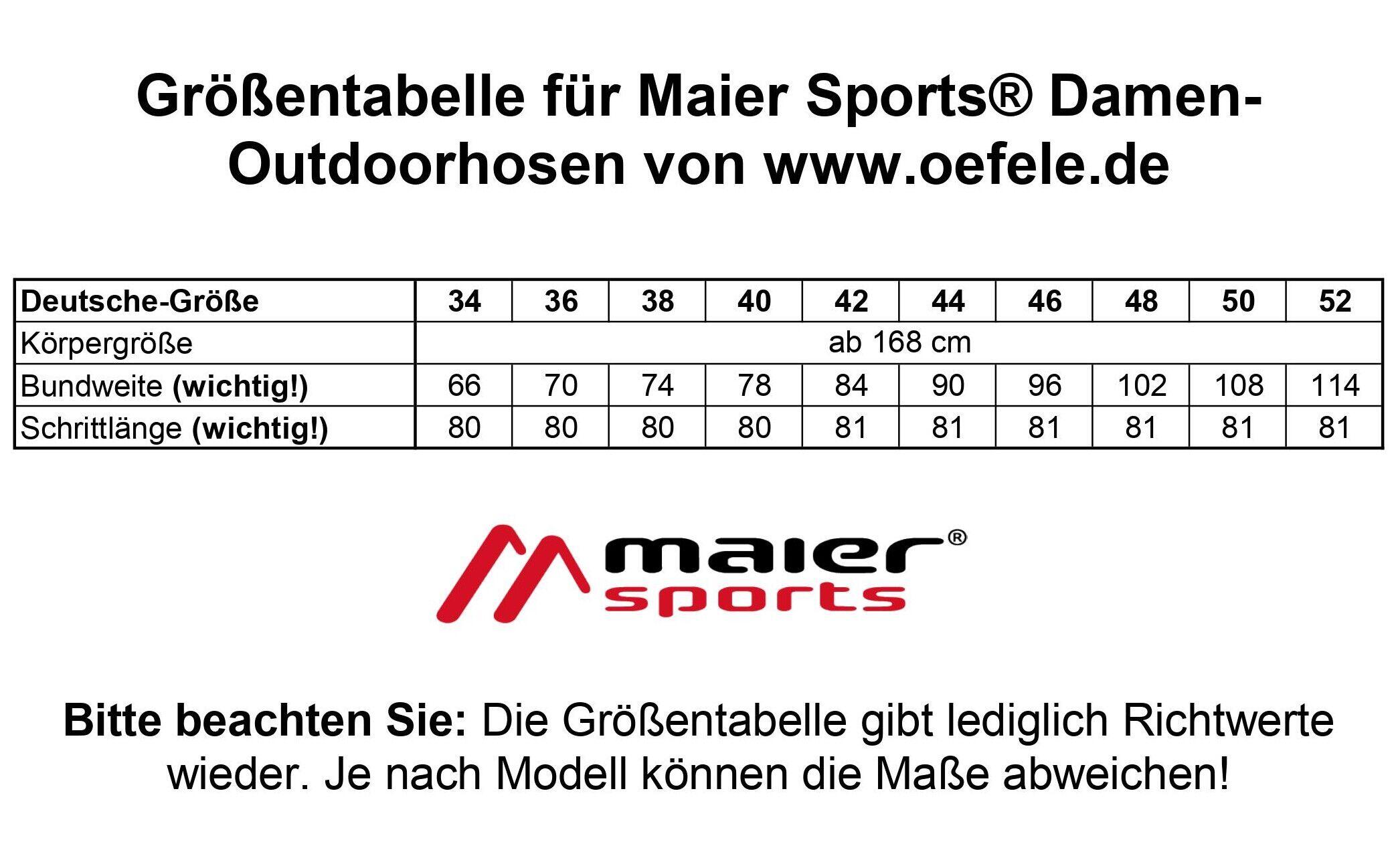 Maier Sports® leichte Damen-Outdoorhose Karwendel Wanderhose Funktionshose teak 6/7