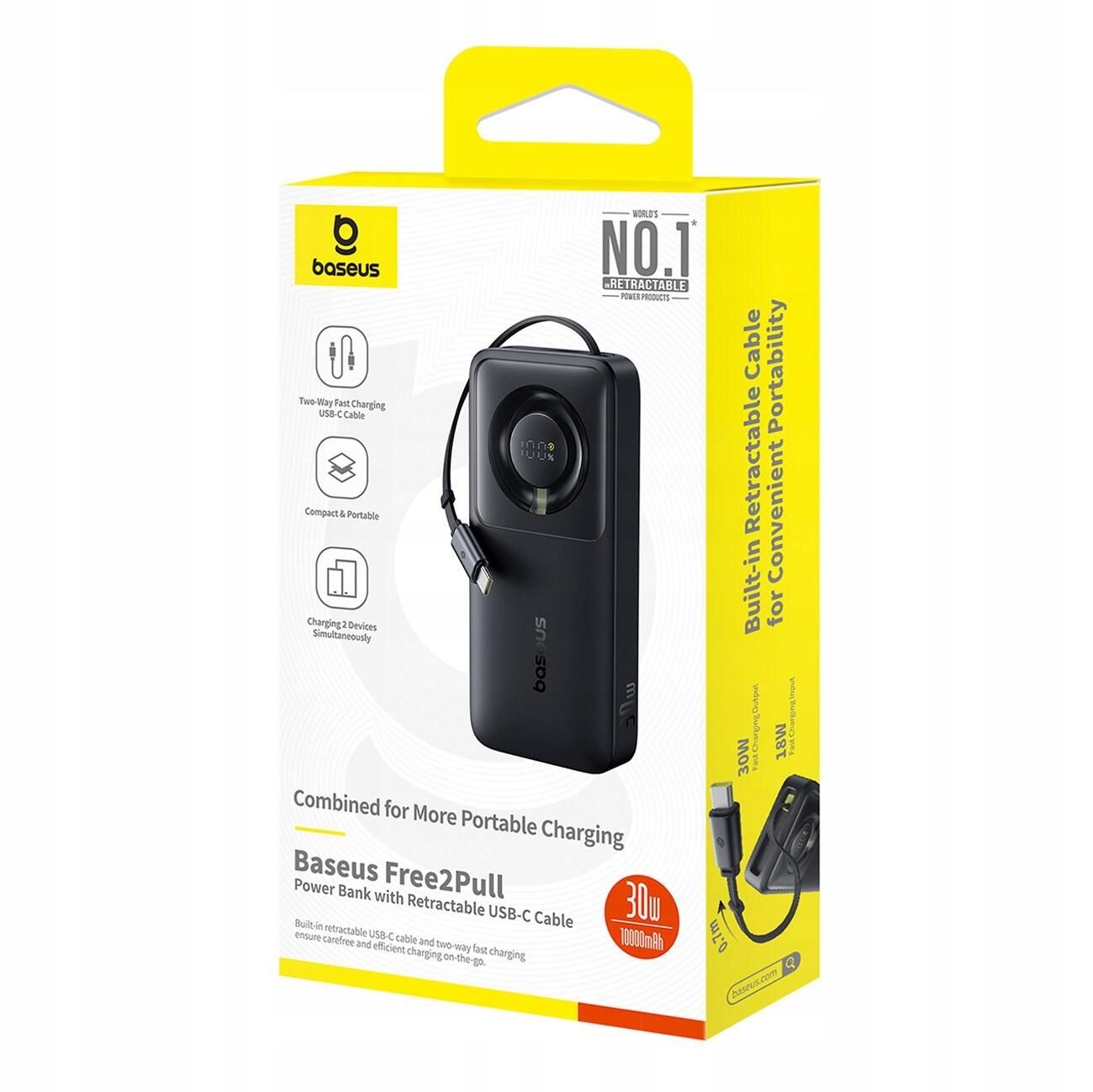 Baseus powerbank 10000mah 30w z kablem usb c 4/7