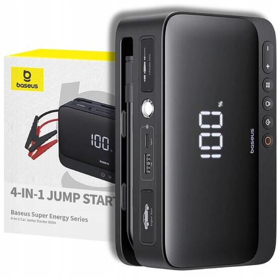 BASEUS Powerbooster 4in1 - 600A Starthilfe Powerbank Kompressor LED-Licht