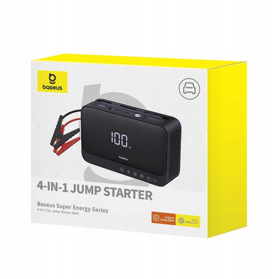 Baseus jump starter 600a rozruch power booster powerbank 6000 mah kompresor