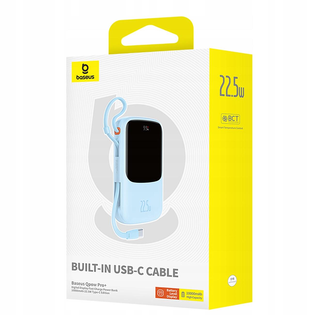 Baseus powerbank 22.5w 10000mah z kablem usb-c 7/7