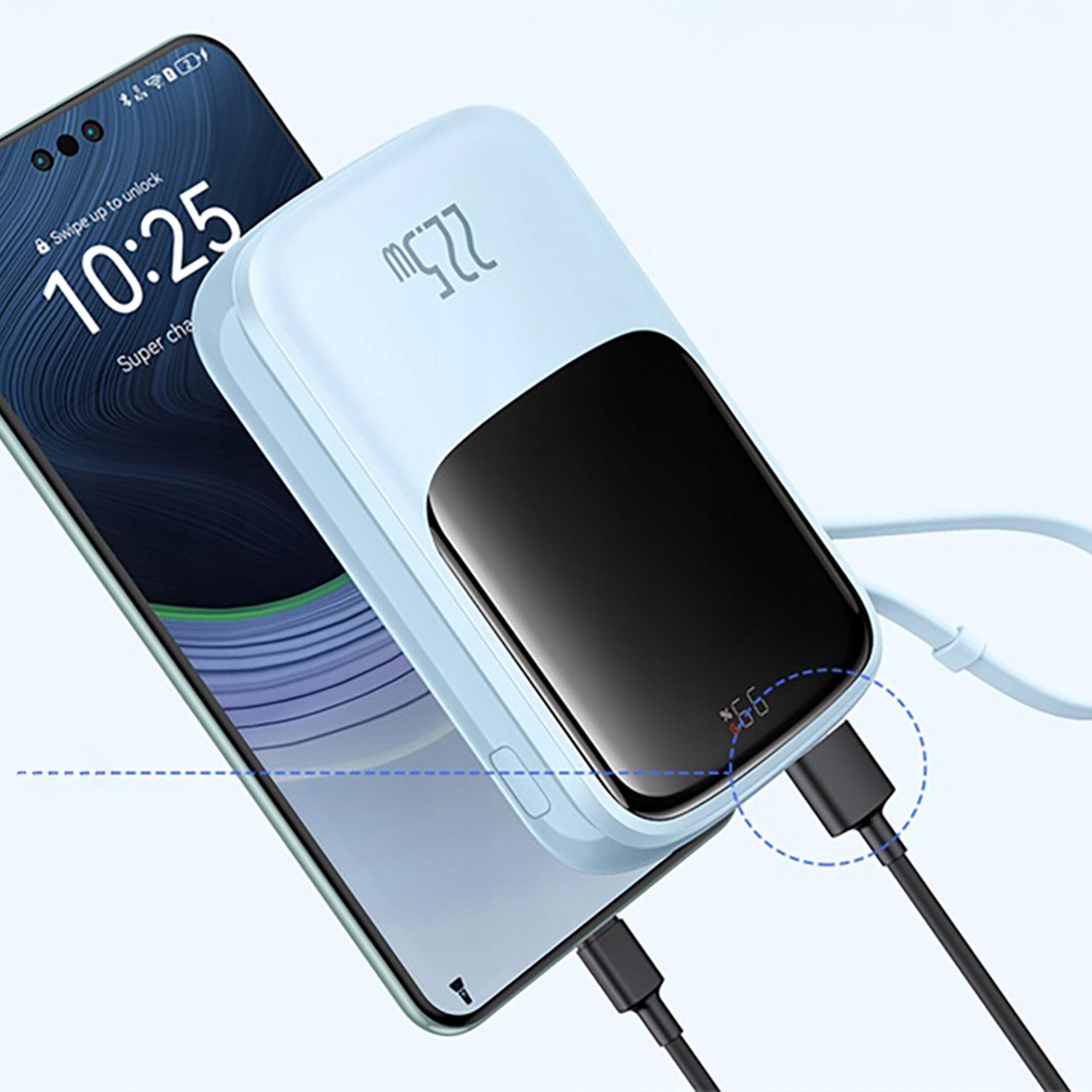 Baseus powerbank 22.5w 10000mah z kablem usb-c 4/7
