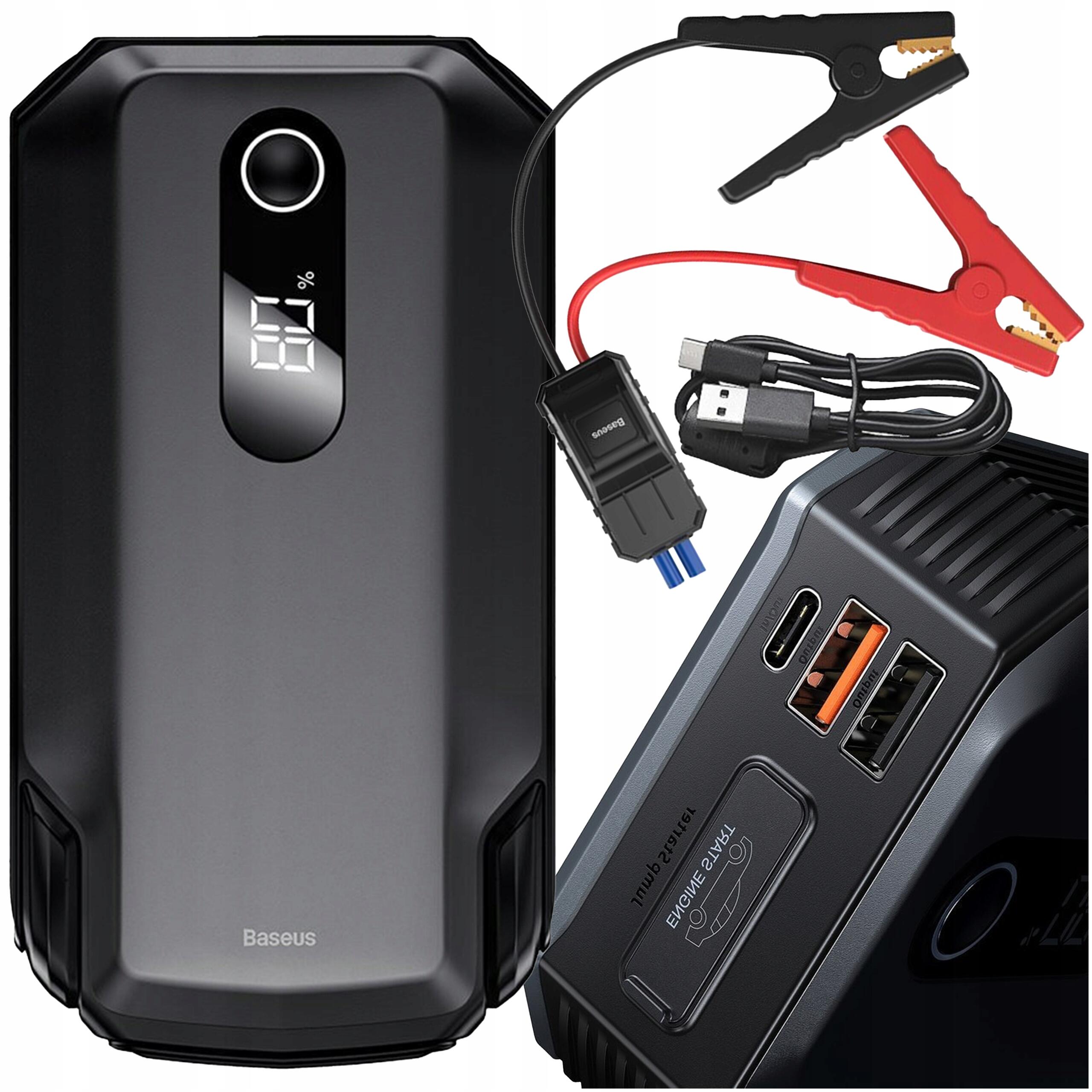 Baseus urządzenie rozruchowe powerbank jump starter 20000mah booster klemy