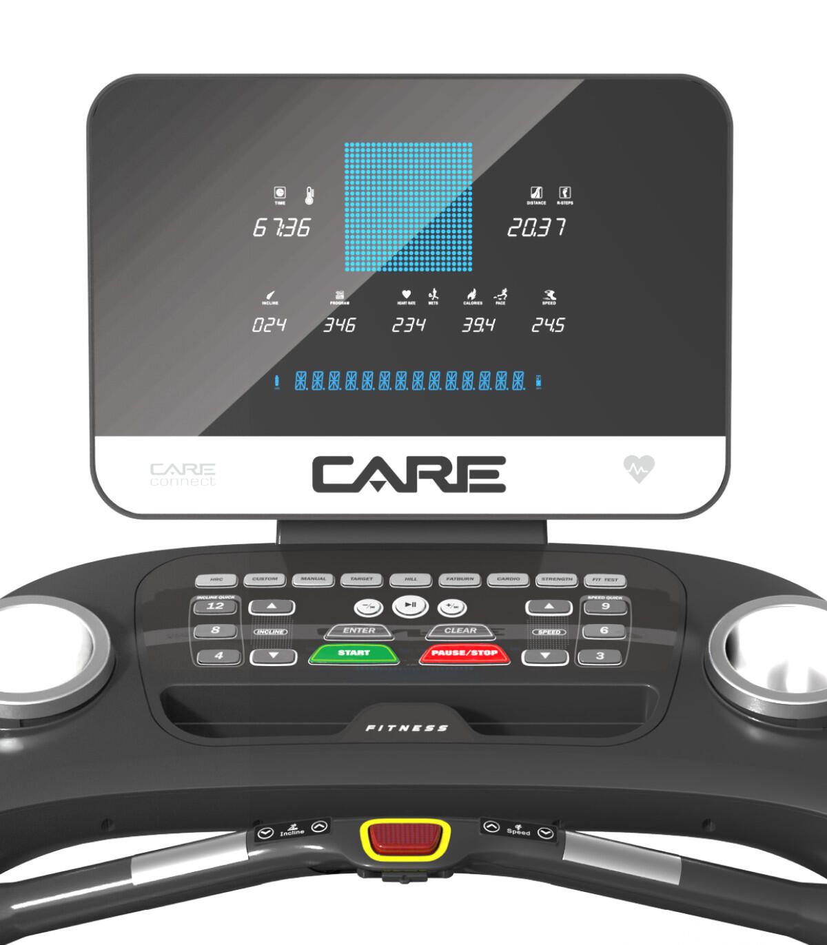 Tapis de course professionnel - 25km/h - CARE - CLUB RUNNER LED 3/8