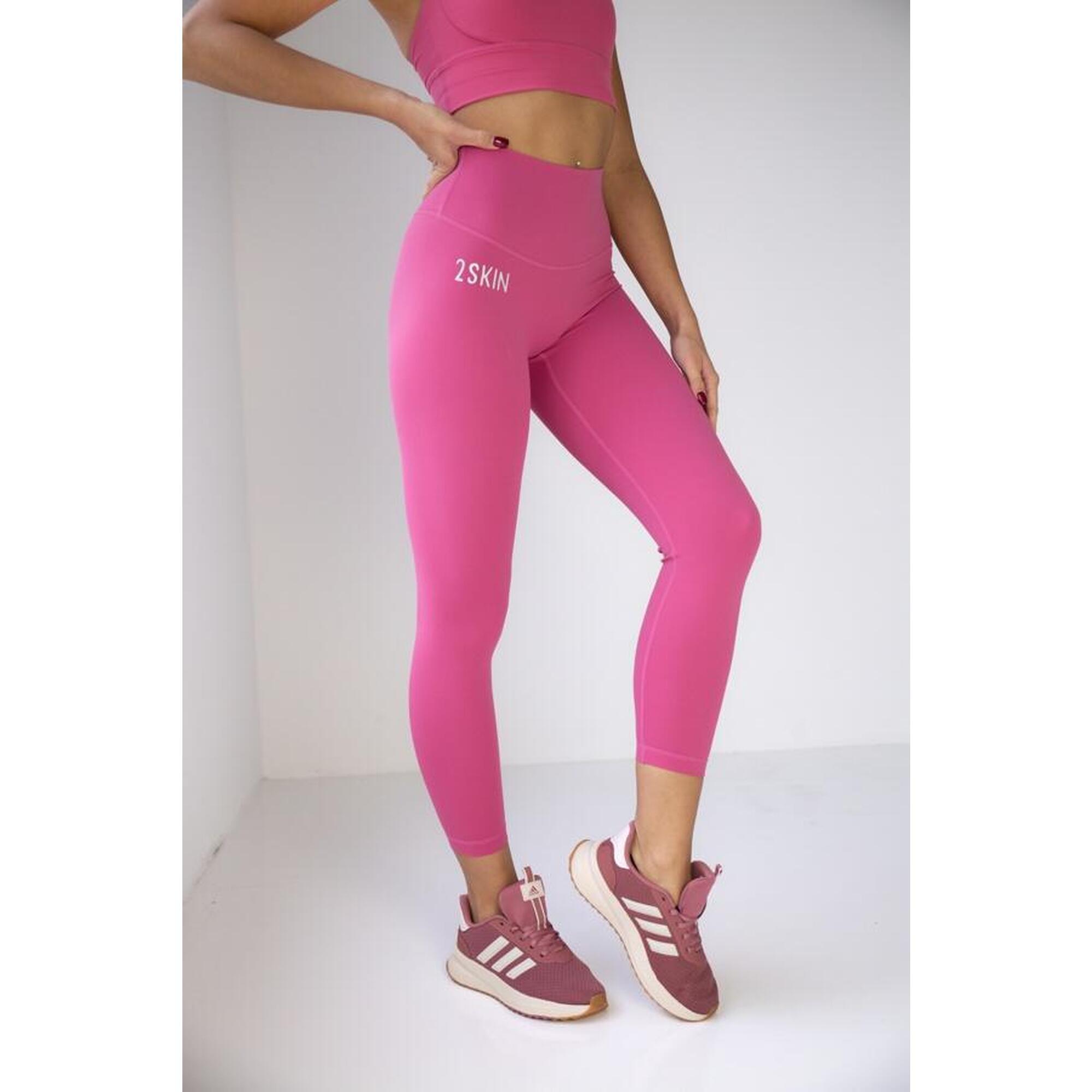 Legginsy z wysokim stanem Pilates różowe