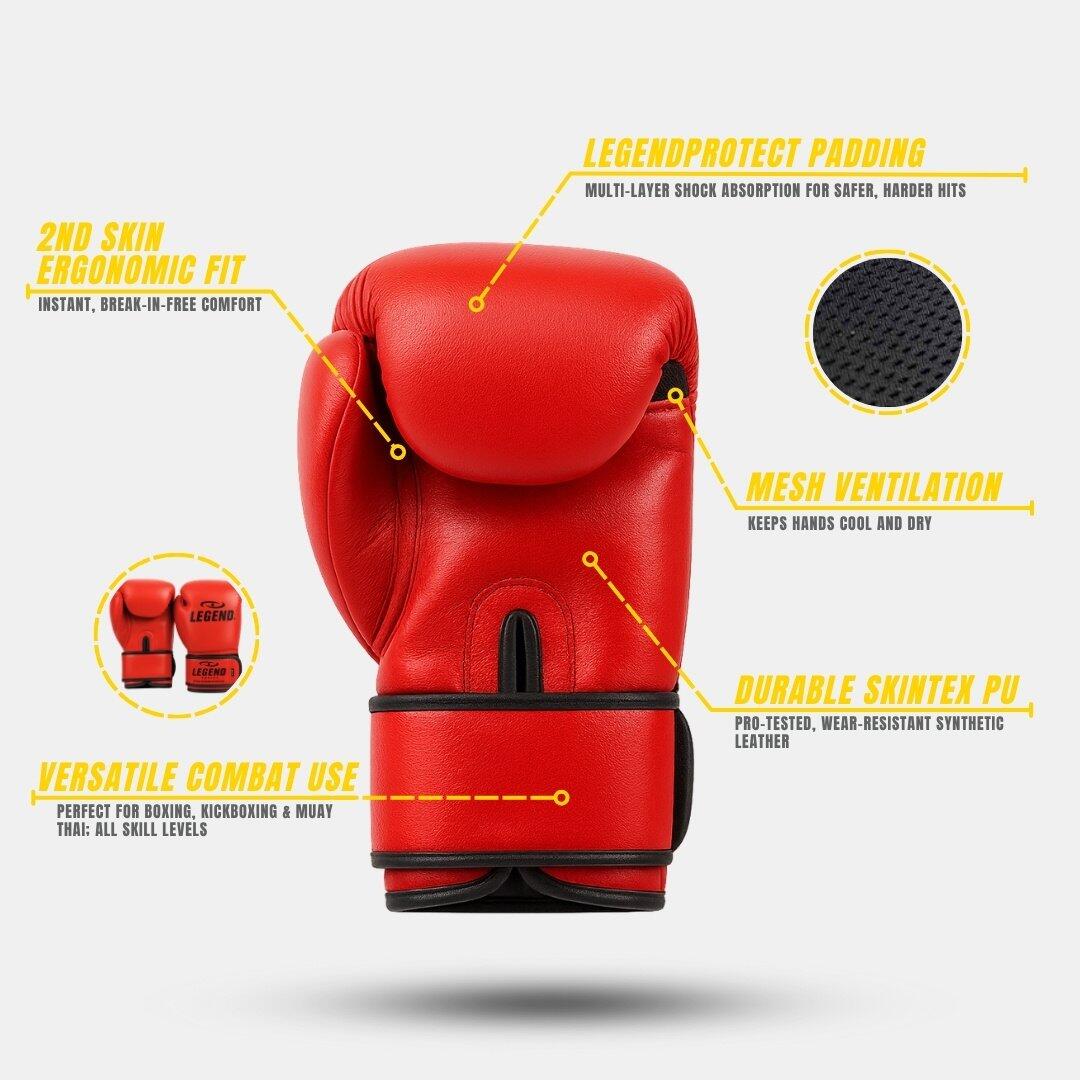 Powerfit & Protect Gants de Boxe Homme/Femme Rouge PU 2/6