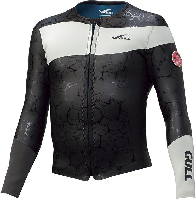 GULL 【2mm JERSEY TOPPER】 Gull Men's 2mm SKIN Topper II-Black/White-ML