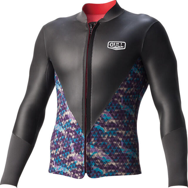 GULL 【2mm JERSEY TOPPER】 Gull Men's 2mm SKIN Topper II-Black/White-ML