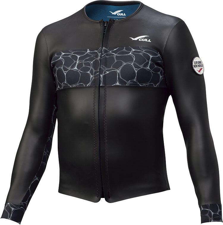 Gull Men's 2mm SKIN Topper II-Black/White-ML