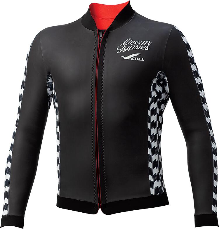 Gull Men's 2mm SKIN Topper II-Black/White-ML