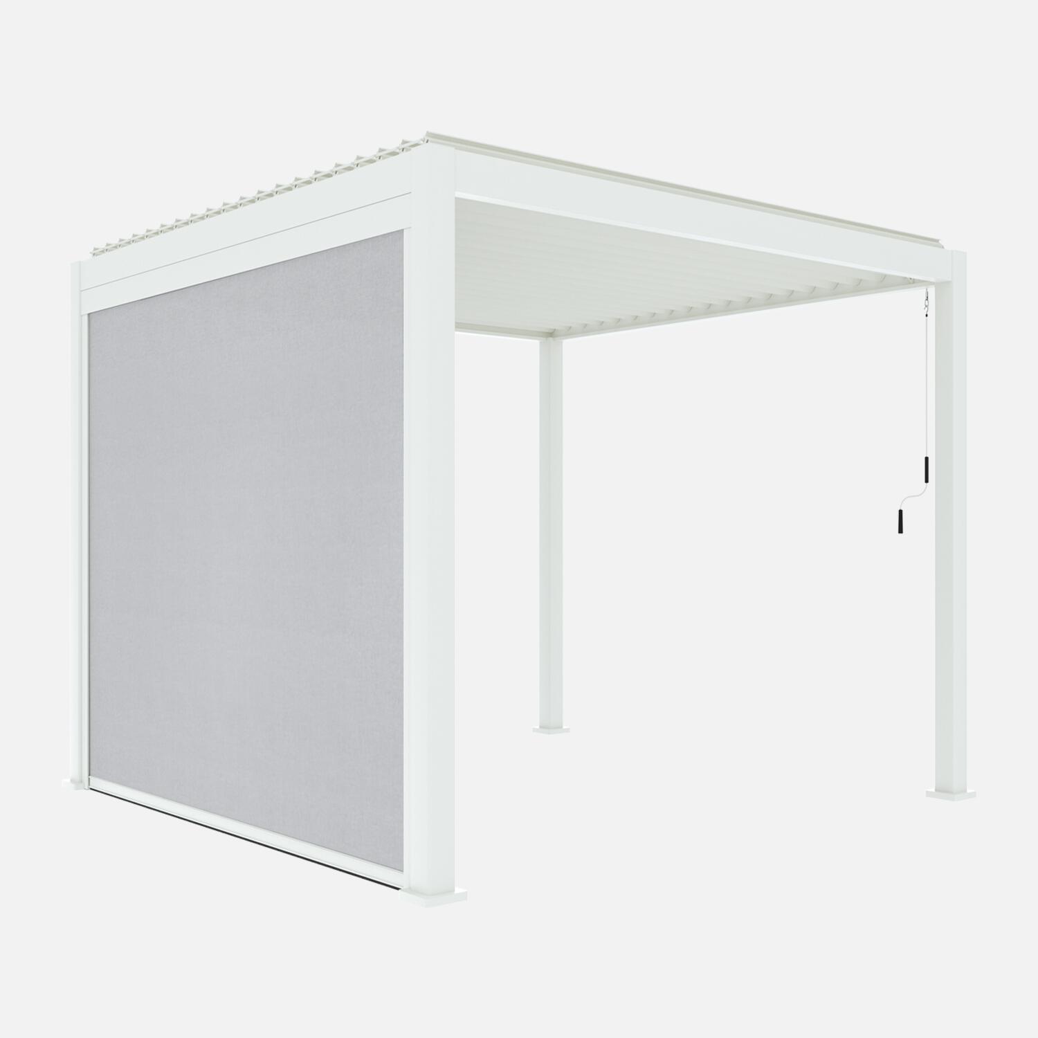 Pérgola bioclimática alumínio 3x3m v2 + 1 store 3m , branco