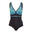 Costum de baie BECO Zebra Vibes V-neck C-cup albastru-verde