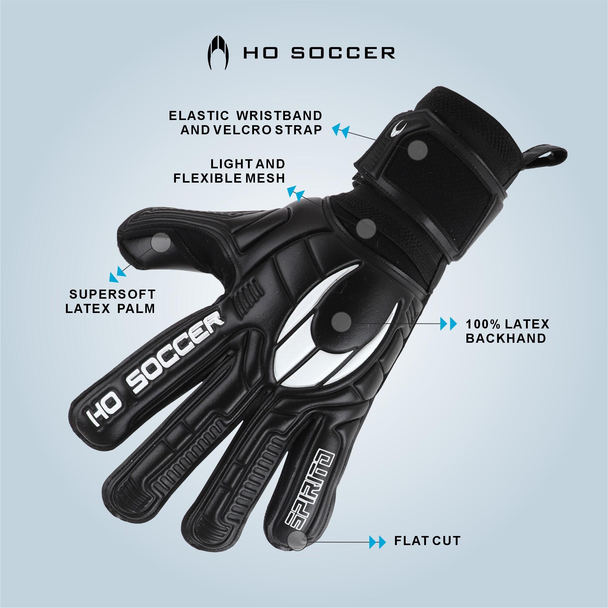 Guanto da portiere con protezioni Ho Soccer per Adulti Spirito Flat Nero 2/7