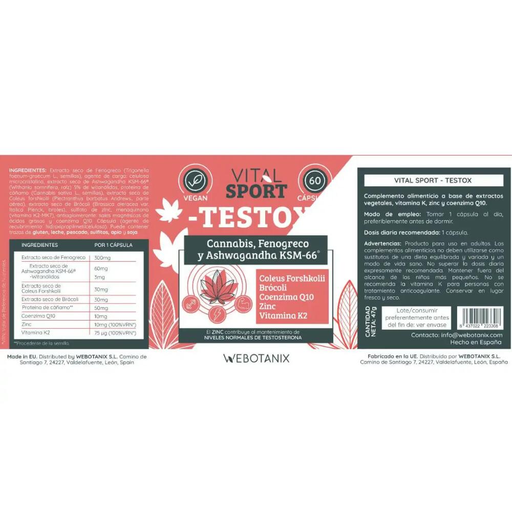 WeBotanix Testox Vital Sport 60 capsulas 2/6