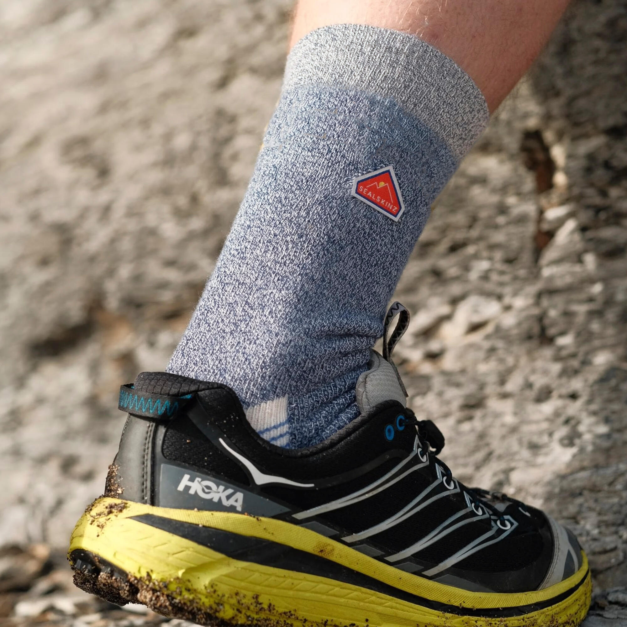 Chaussettes De Randonnée Unies Mi-longues En Bambou Monocouche Sealskinz 3/4
