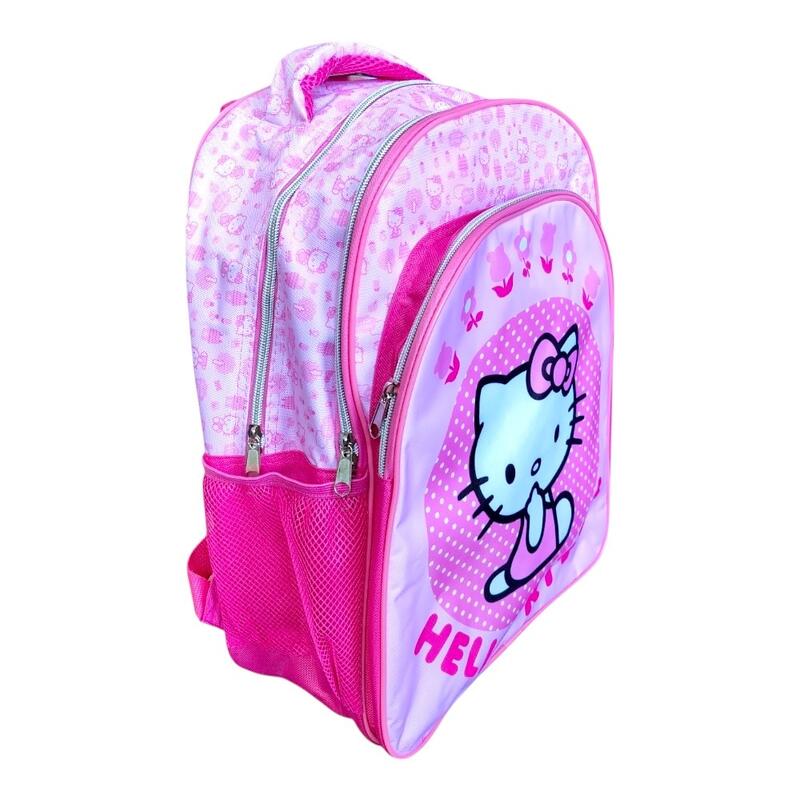 Rucsac 42x30x17 cm, cu trei compartimente si doua buzunare laterale, Hello Kitty