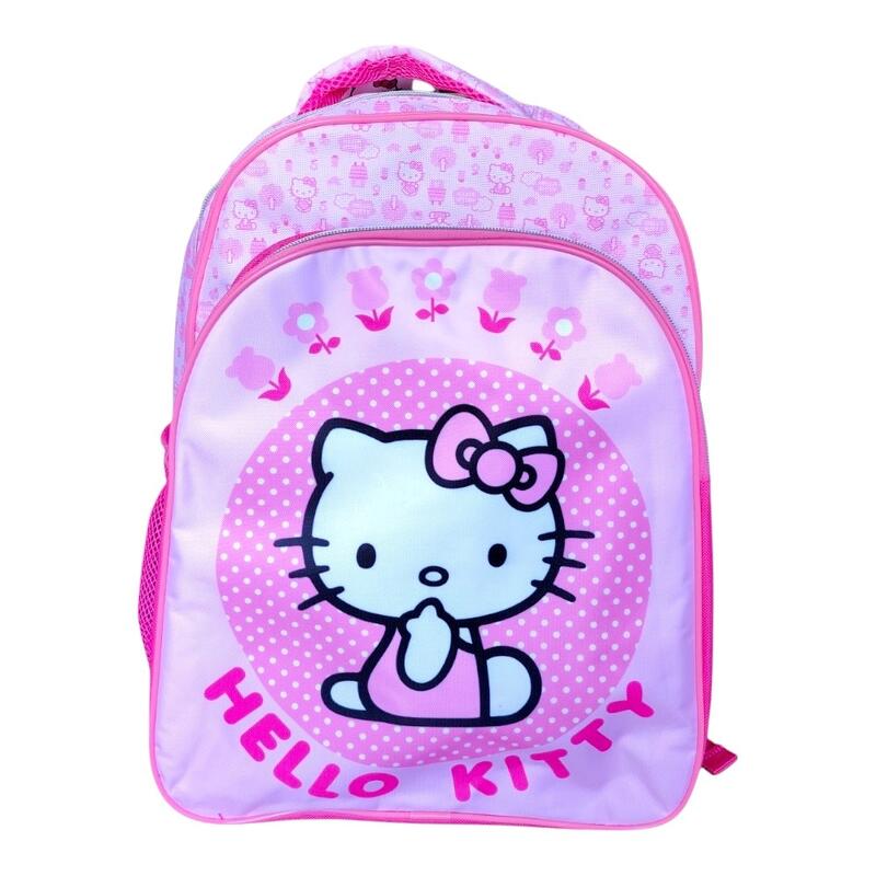 Rucsac 42x30x17 cm, cu trei compartimente si doua buzunare laterale, Hello Kitty