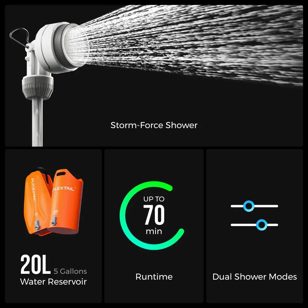 Douche portable TINY SHOWER BUCKET avec seau rigide 20L 3/7