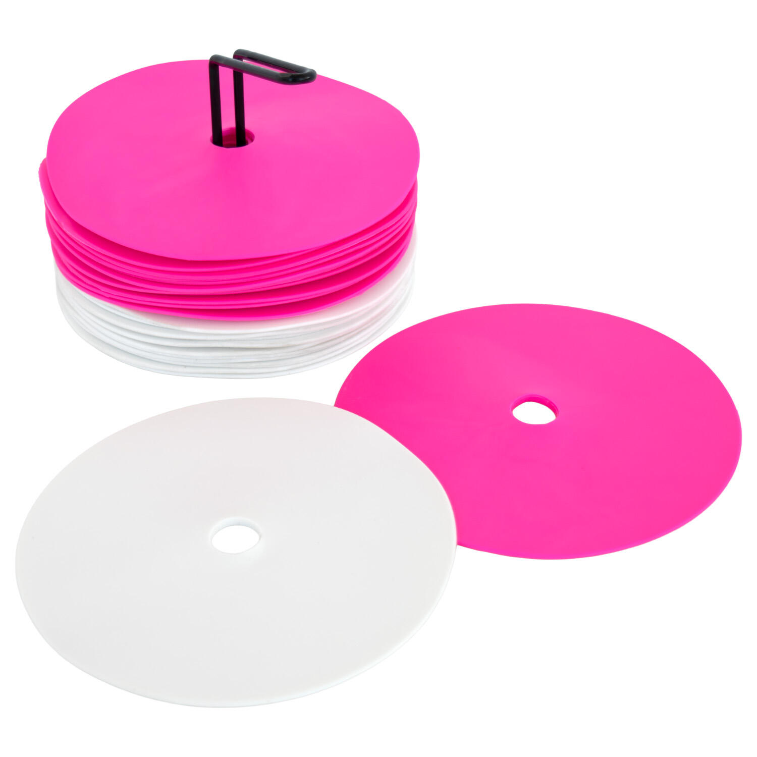 Set 24 Discos Entrenamiento Zastor AG-24 Blanco/Fucsia 1/4