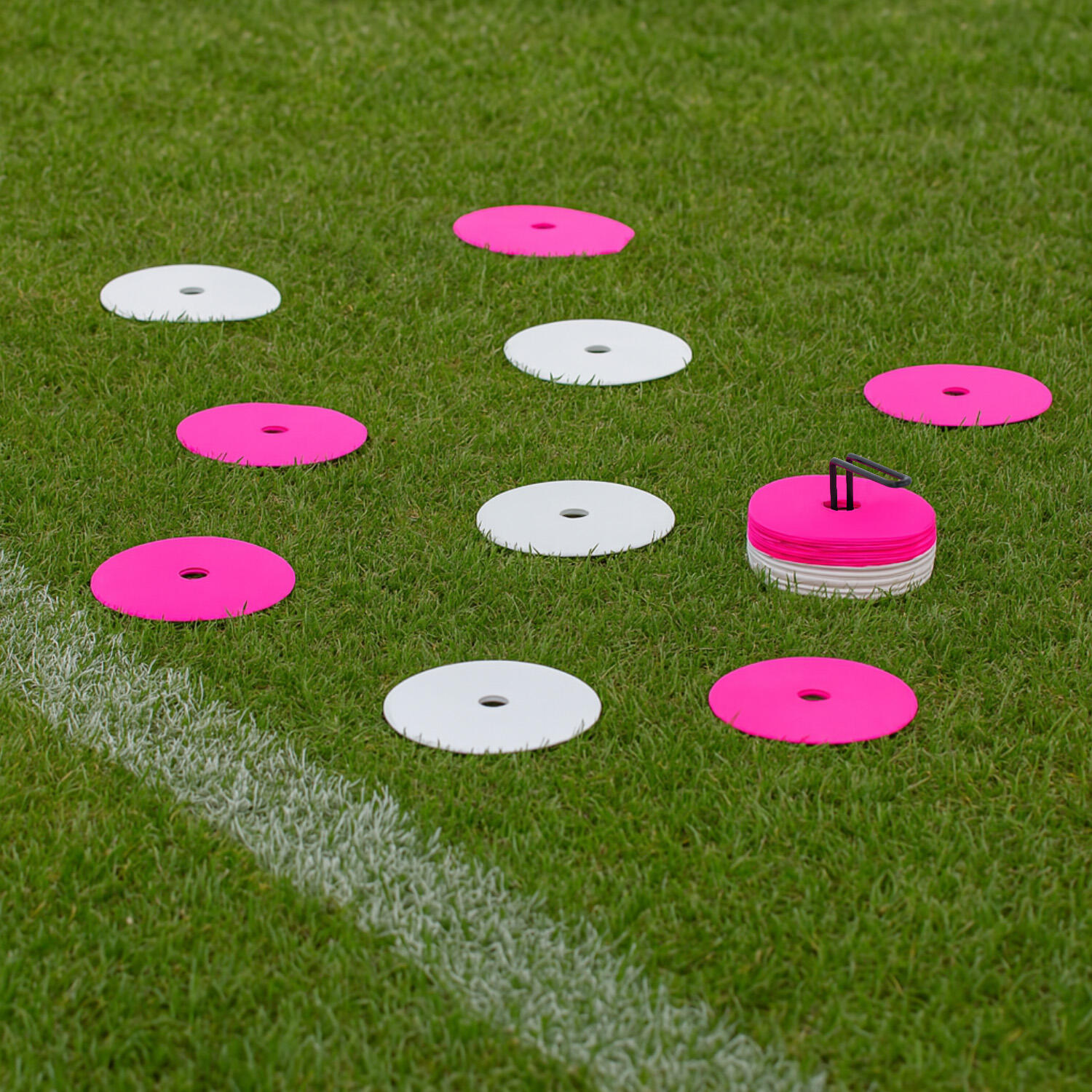Set 24 Discos Entrenamiento Zastor AG-24 Blanco/Fucsia 2/4