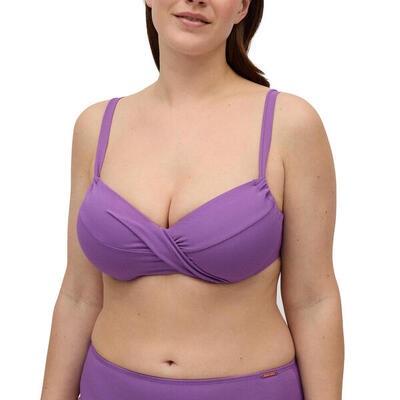 Top bikini reductor contorno regulable violeta copas C y D