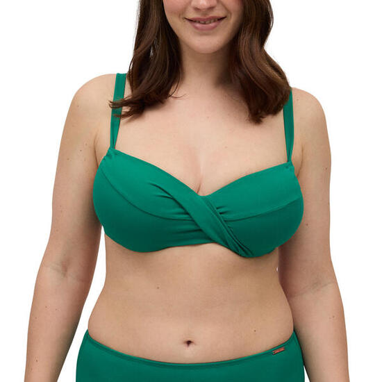 Top bikini reductor contorno regulable verde copas C y D