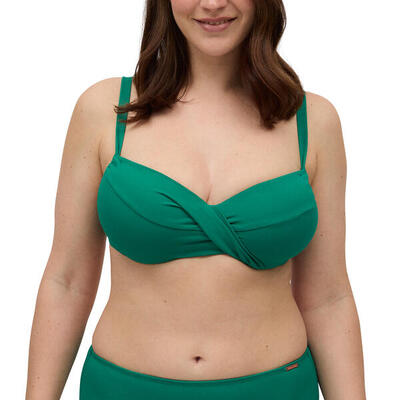 Top bikini reductor contorno regulable verde copas C y D