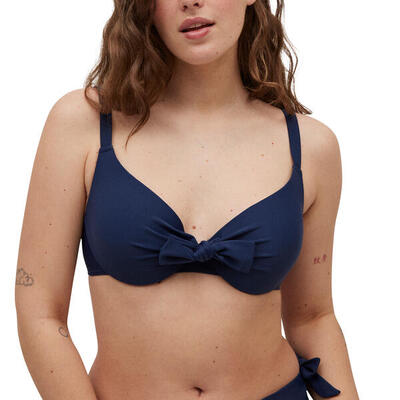 Top bikini tirantes anchos marino copa C