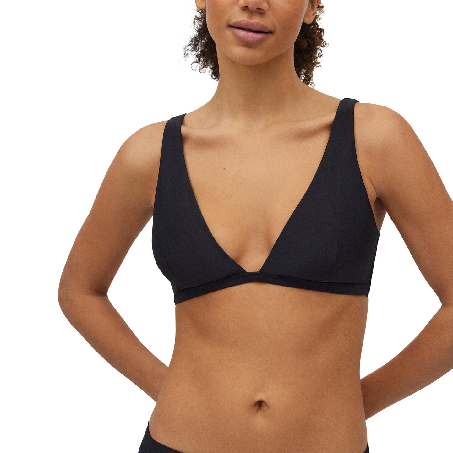 YSABEL MORA Top bikini triángulo negro copa B