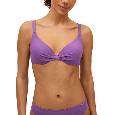 Top bikini aro clásico micropiqué violeta copa B