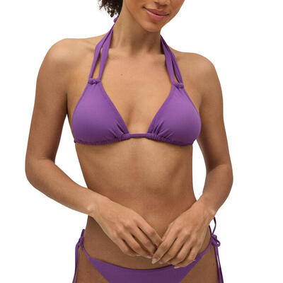 Top bikini triángulo micropiqué violeta copa B