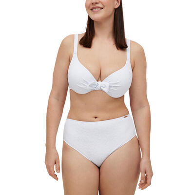 Conjunto de bikini textura con tirantes anchos blanco copa C