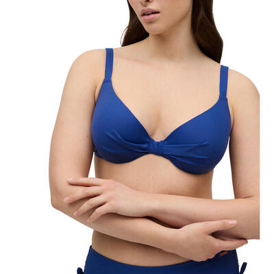Top bikini con aro tirantes anchos azul copa C