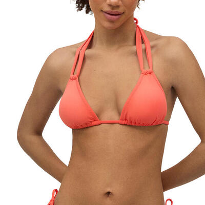Top bikini triángulo micropiqué coral copa B