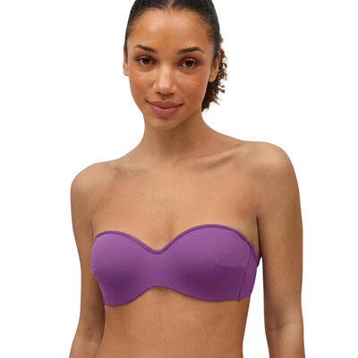 Top bikini bandeau micropiqué violeta copas B y C