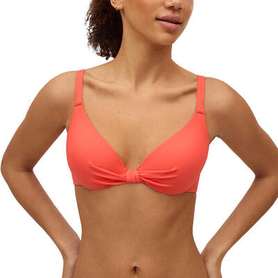 Top bikini aro clásico micropiqué coral copa B